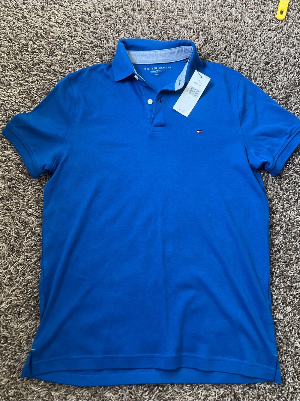 NWT Tommy Hilfiger Men's Blue Classic Pique Polo Shirt